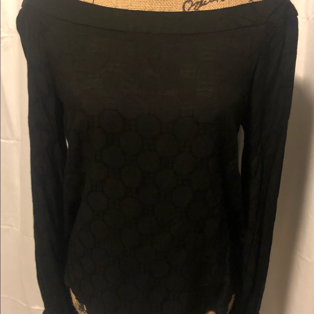 Black Wide Boatneck Top by Mustard Seed